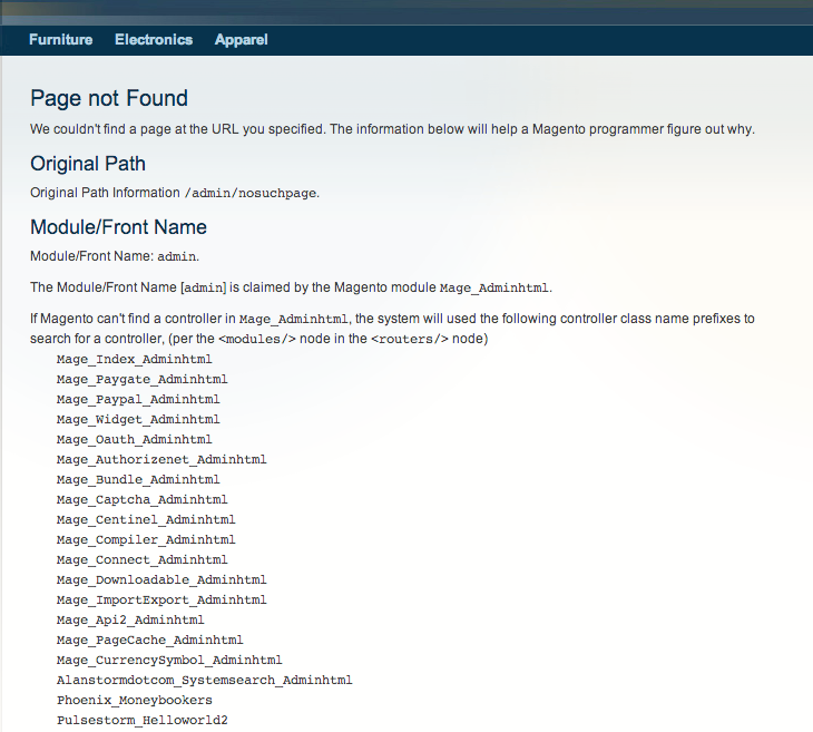 image listing each module magento will check for an admin controller match